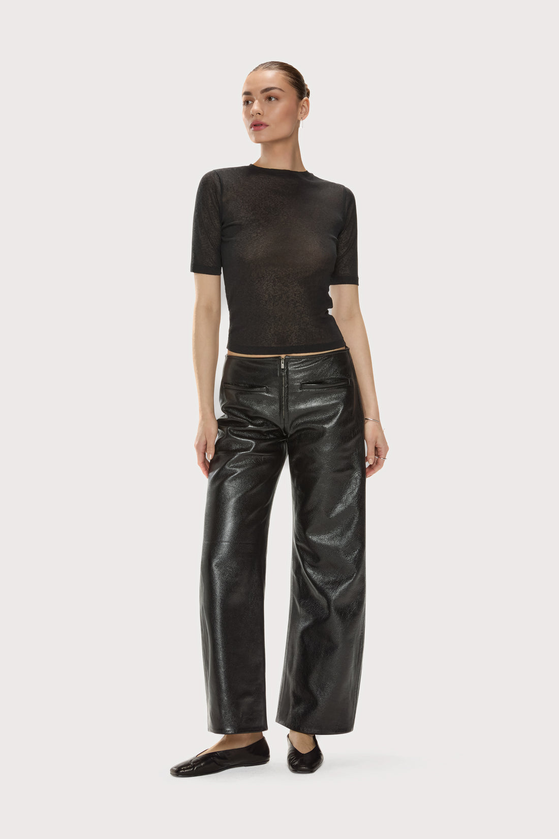 Leather Barrel Pants