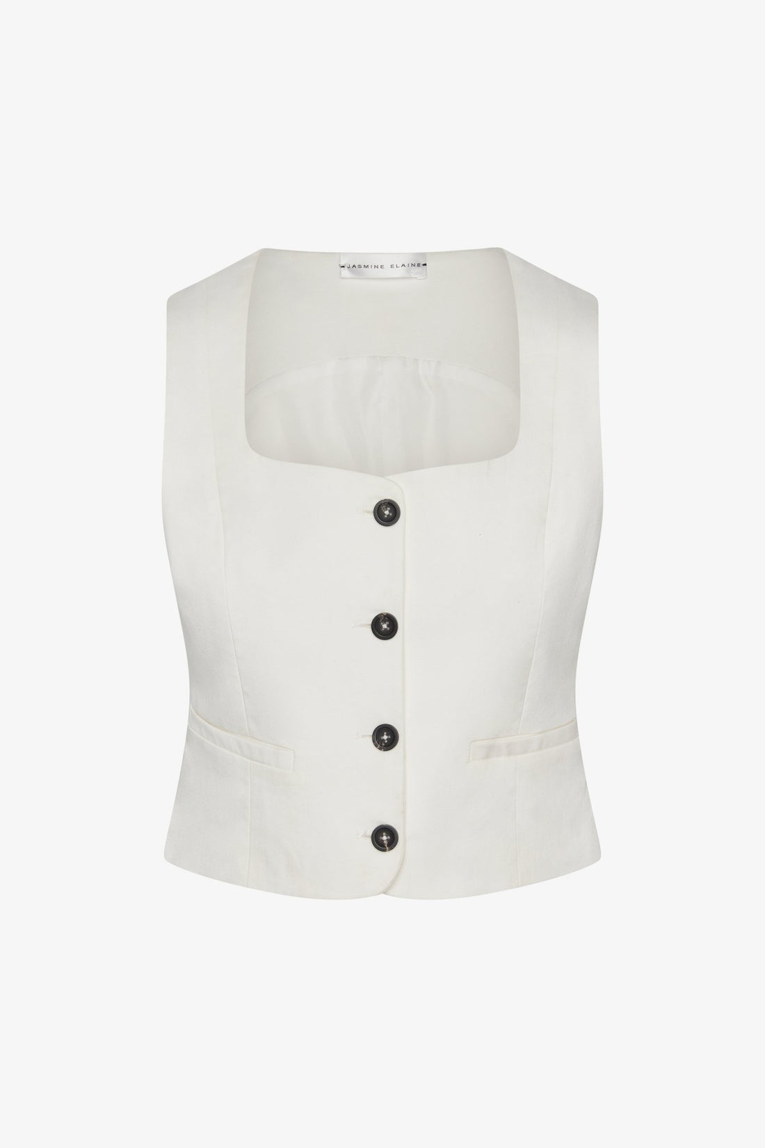 Tailored Button Up Vest - Jasmine Elaine