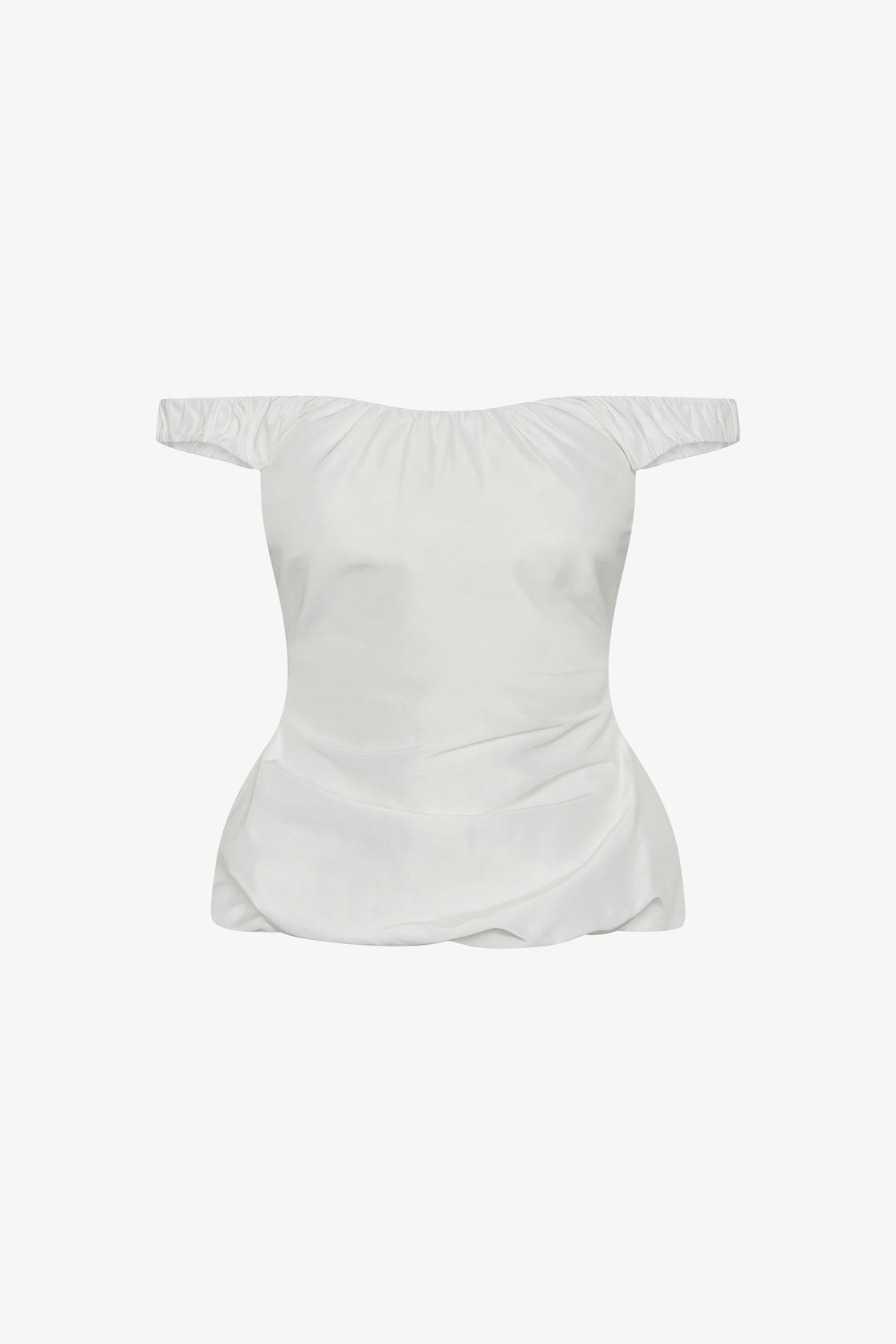 Ruched tank top with a balloon hem for a chic, modern look