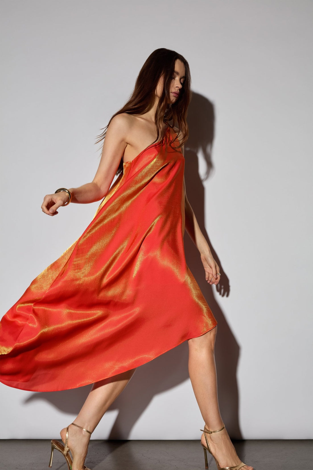 The Metallic Asymmetrical Dress - Jasmine Elaine